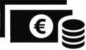 Espèces en euros acceptées